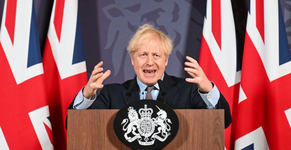 Boris Johnson, primer ministro británico en la conferencia de prensa en Downing Street tras el acuerdo con la UE. Paul Grover Pool via REUTERS