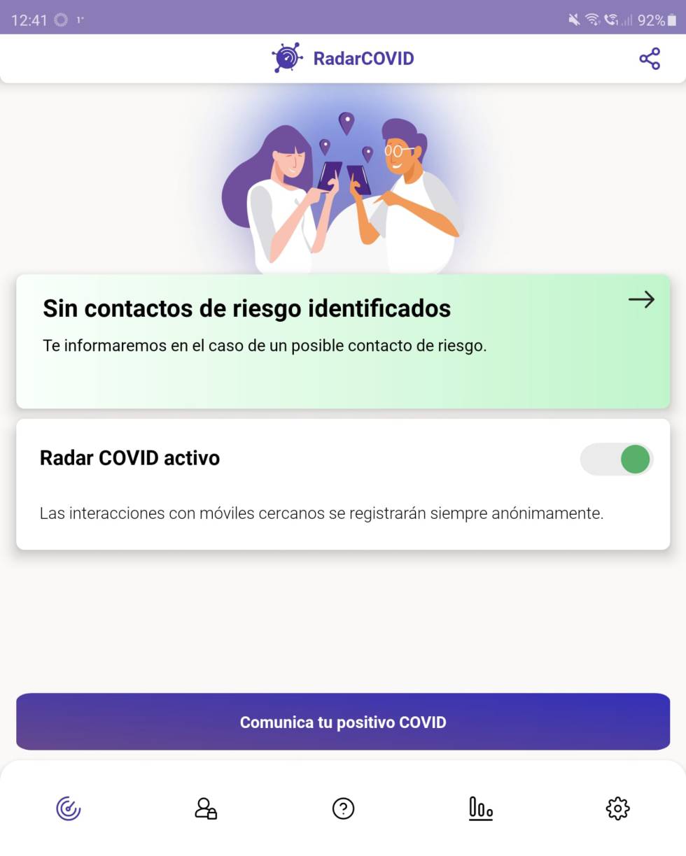 Radar COVID para Android.