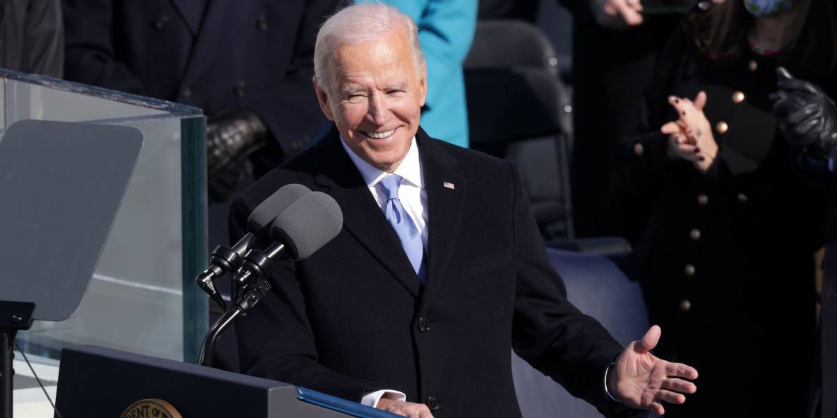 Joe Biden durante su primer discurso como presidente de Estados Unidos, este miércoles, en Washington.