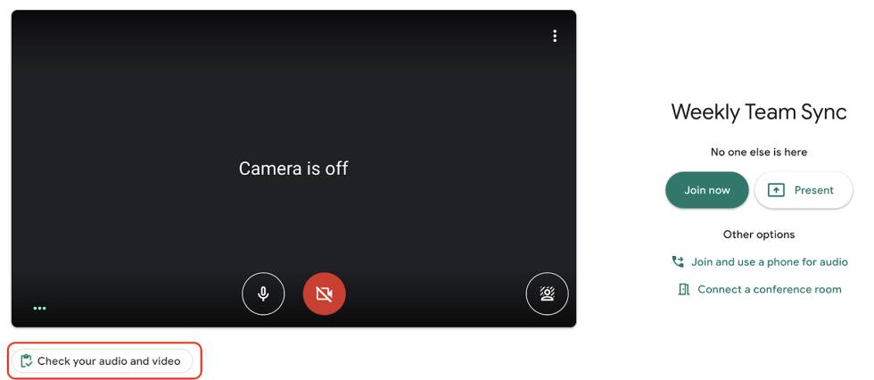 Espacio seguro para hacer pruebas en Google Meet.