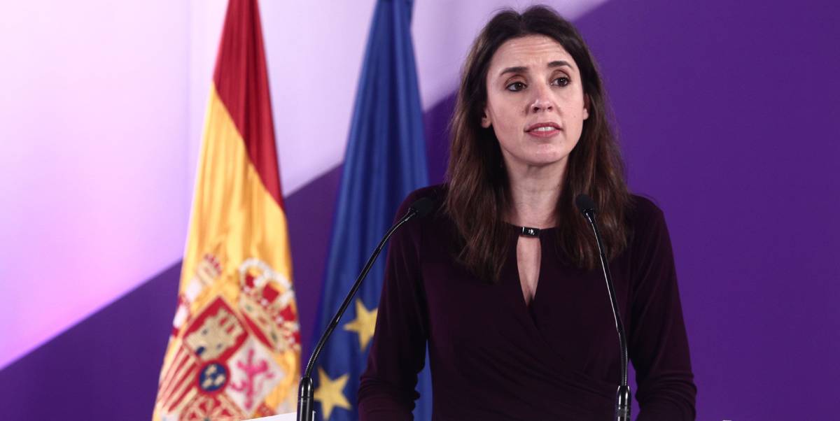 La ministra de Igualdad, Irene Montero, en el acto institucional con motivo del 8 de marzo.