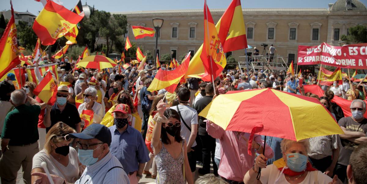 Manifestación en contra de los indultos del 'procés'.