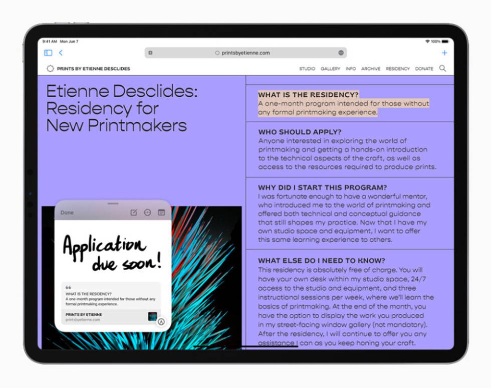 Notes de Apple en iOS 15 y iPadOS 15.