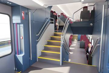 Recreación del interior del tren de Stadler para Cercanías.