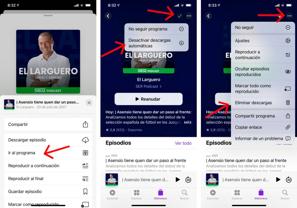 Gestiona tus podcasts en iPhone.