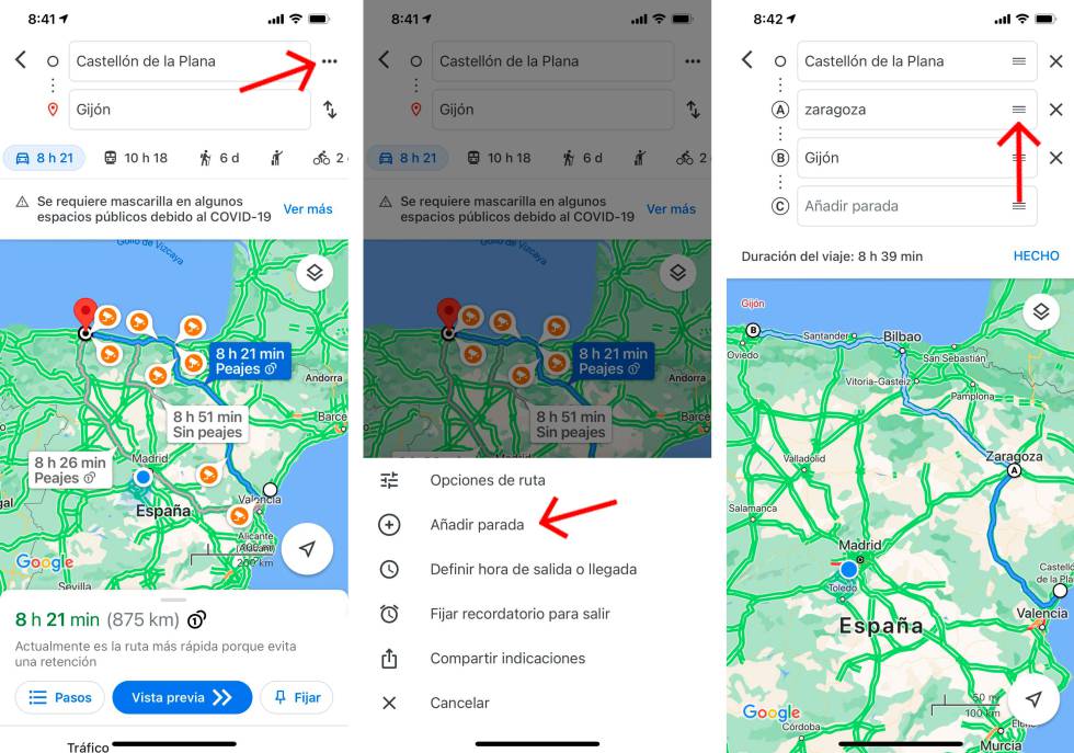 Crea rutas con más de una parada.