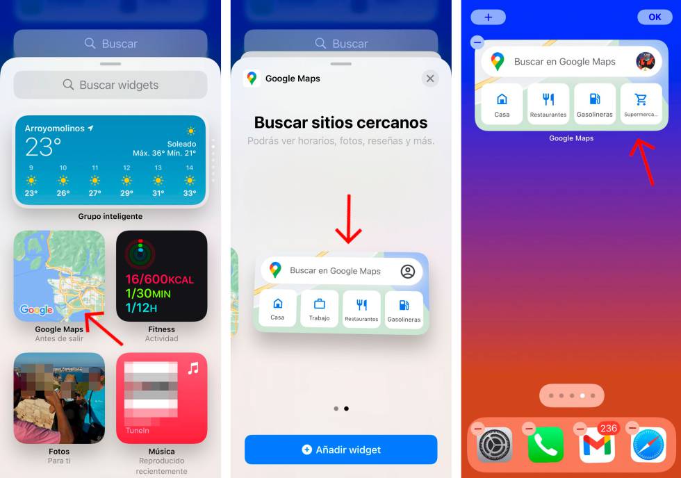 Nuevos 'widgets' en Google Maps.