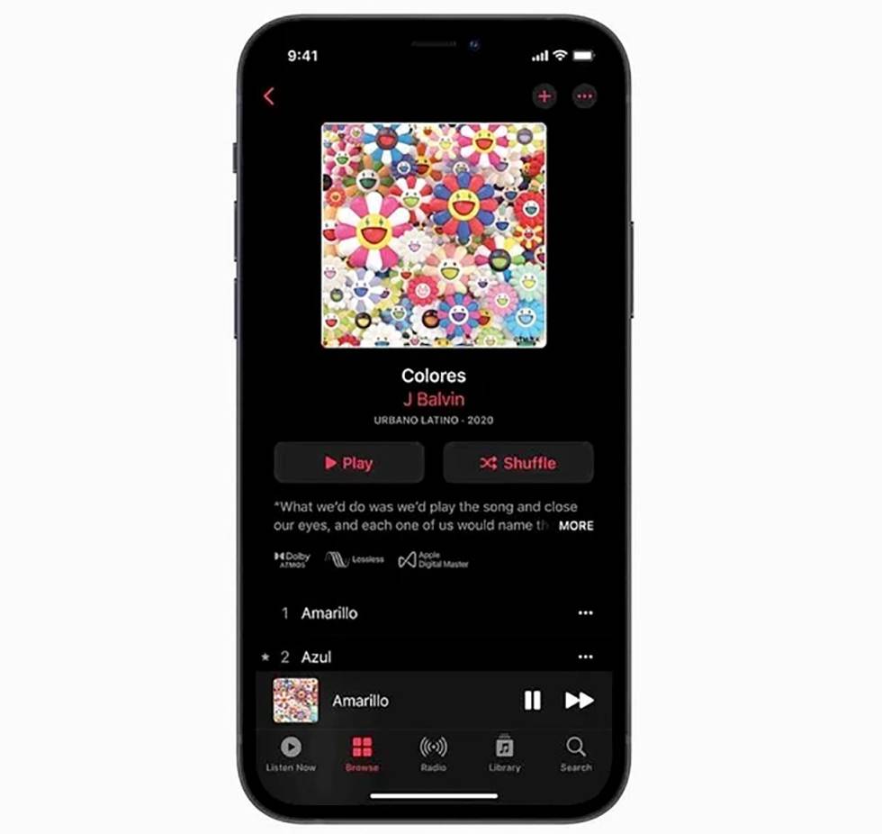 Apple Music en un iPhone.