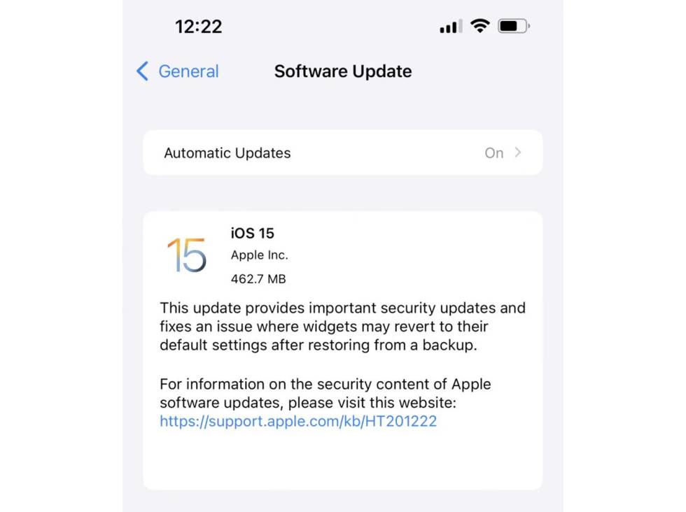 Actualización de urgencia de Apple.