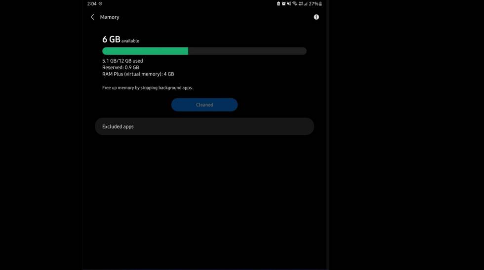 Interfaz de Samsung RAM Plus