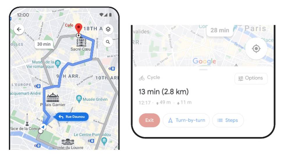 Rutas eficientes y distancia hasta el destino.