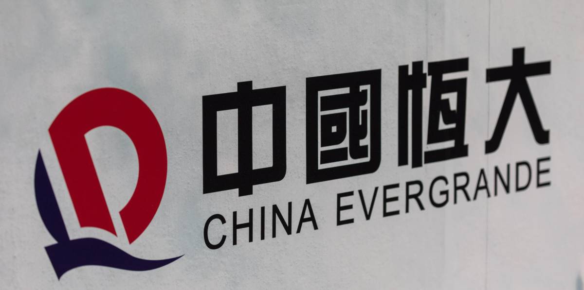 Logo de la compañía china Evergrande en Hong Kong, China.