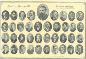 Cuadro de los primeros abogados del Centro Mercantil Internacional.