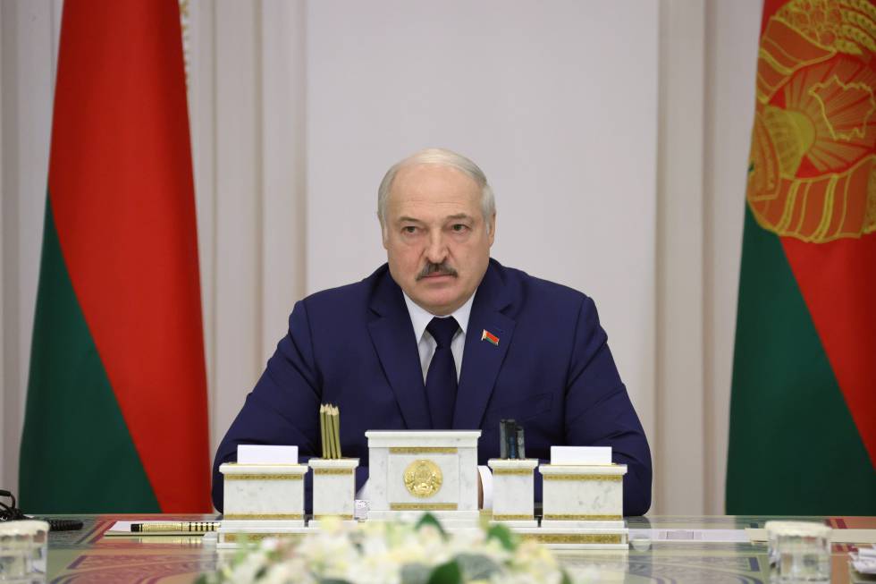 Alexander Lukashenko, presidente de Belarús, en una conferencia este 11 de noviembre