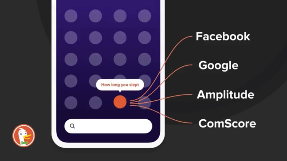 DuckDuckGo bloquea acceso a datos de 'apps'.