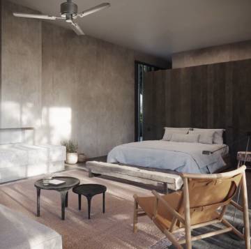 Interior de las habitaciones del proyecto B-Água, en Portugal.