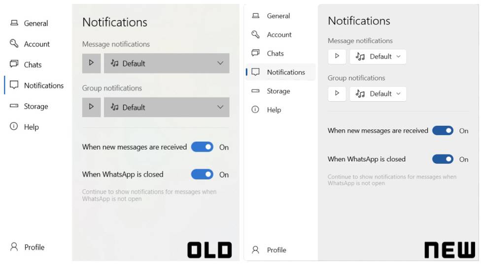 Comienzan los cambios en el interfaz de WhatsApp para PC.