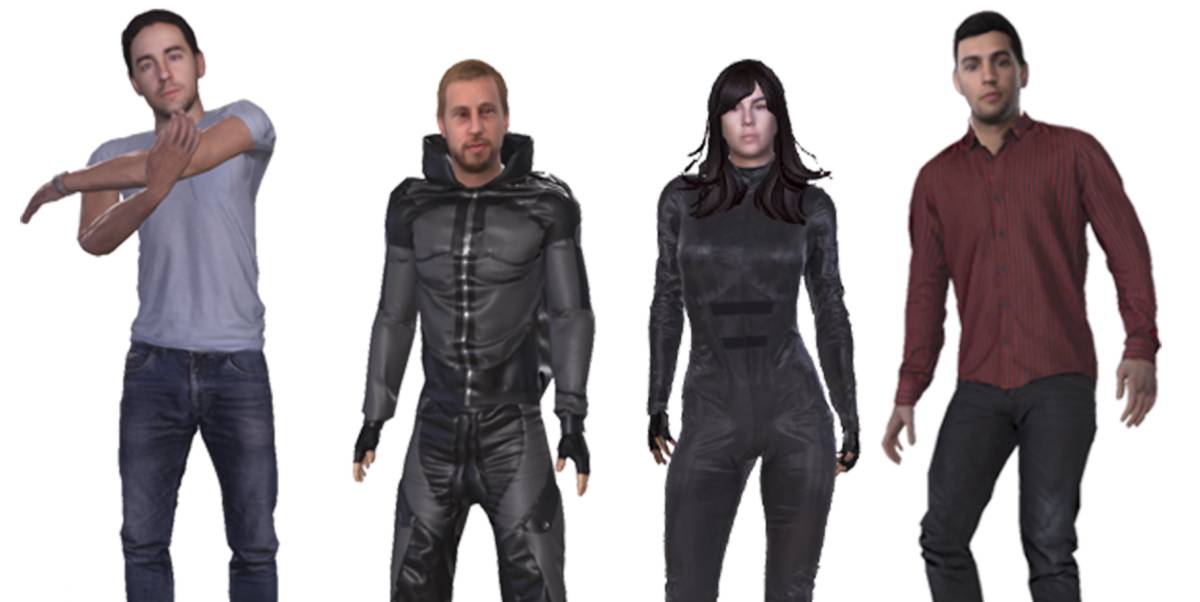 El avatar de Cai Felip, cofundador y CEO de Linking Realities, segundo por la izquierda.