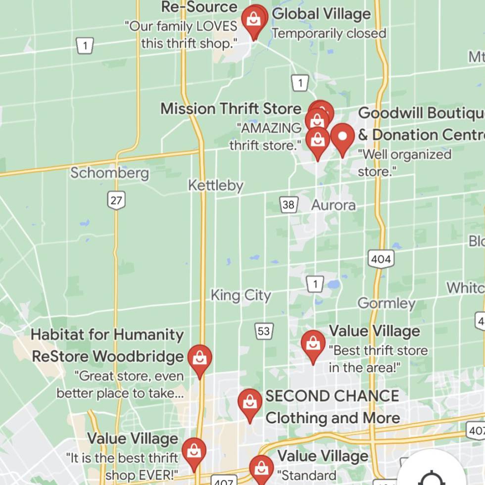 Sitios en Google Maps con valoraciones.