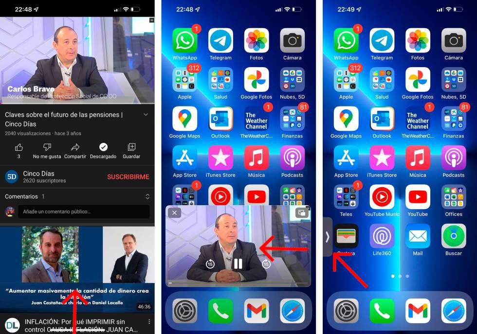 Cómo esconder las ventanas en iOS.