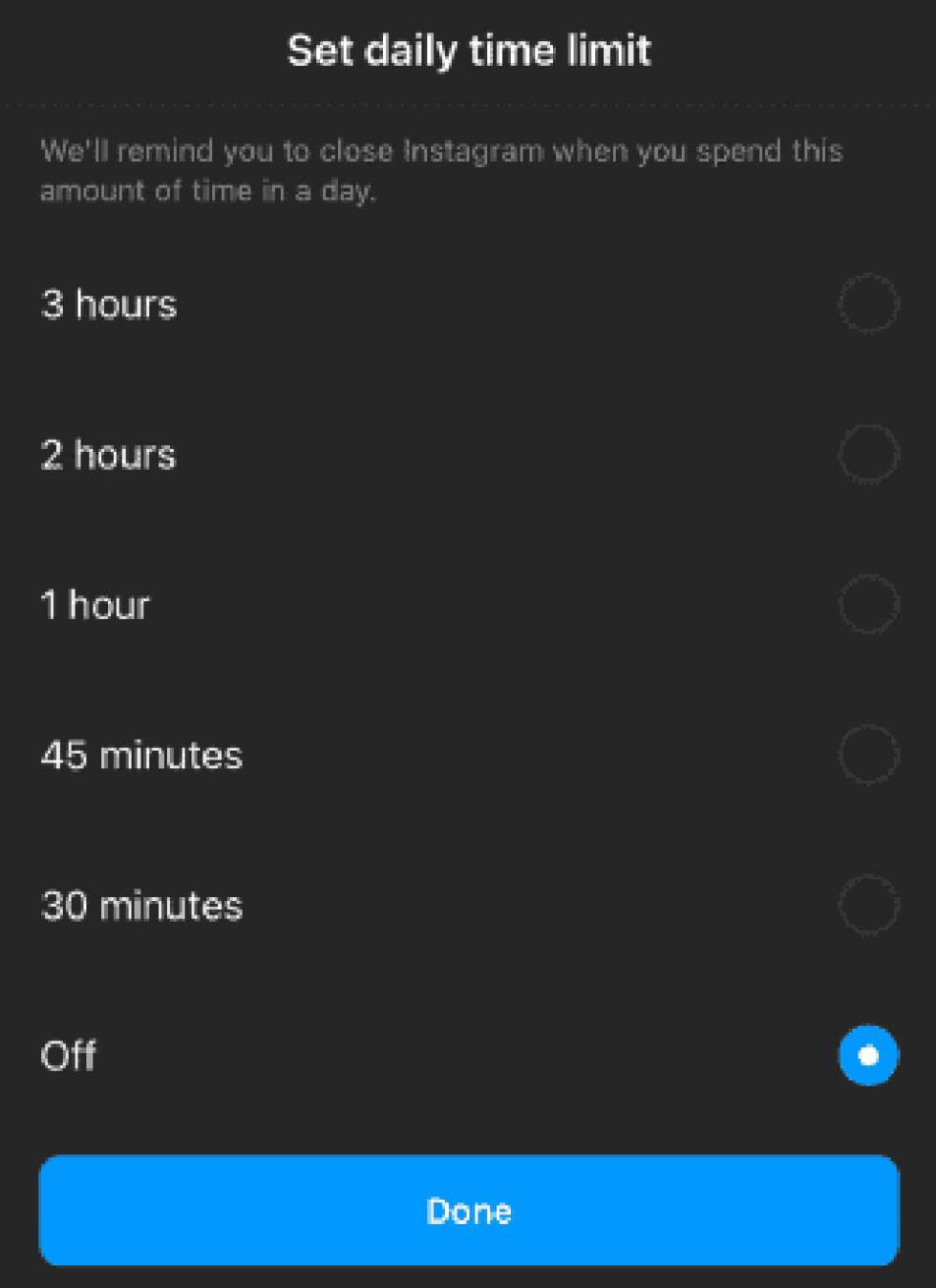 Nuevos lñimites de horas en Instagram
