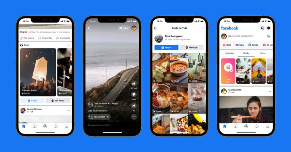 Videos de Facebook Reels en uso