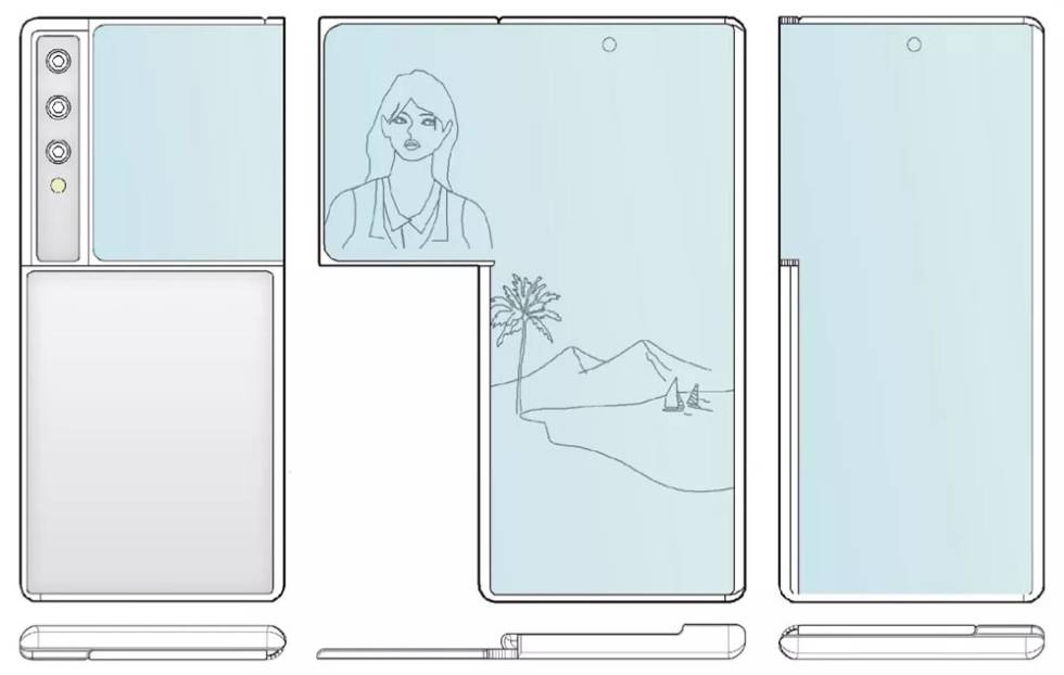 Patente de un teléfono plegable de Samsug