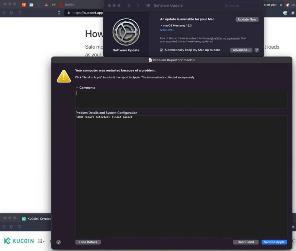 Fallo al instalar actualización macOS Monterrey