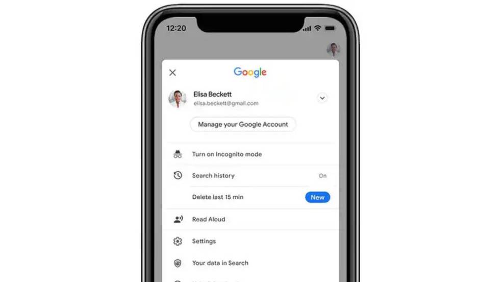 Opción borrado 15 minutos en Android