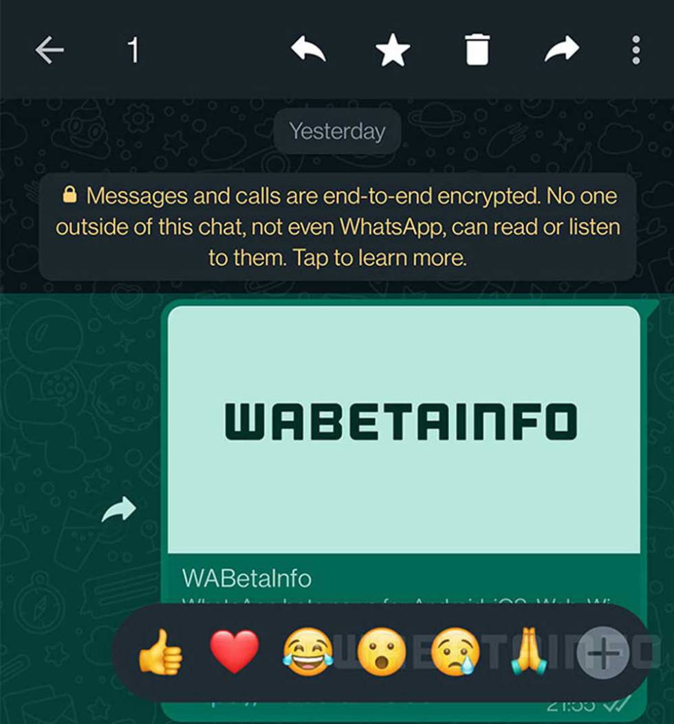 Más emojis para las reacciones de WhatsApp