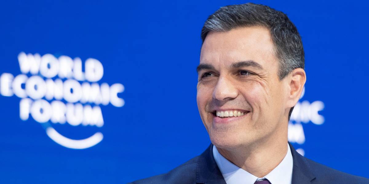 Pedro Sánchez, durante una sesión del Foro Económico de Davos en enero de 2019