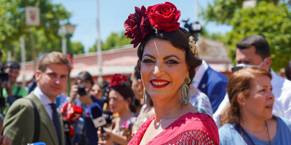 Macarena Olona, en la Feria de Sevilla.