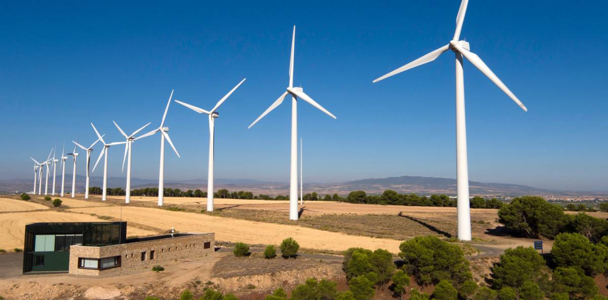 Parque eólico Montes del Cierzo, operado por Enerfin en Navarra.