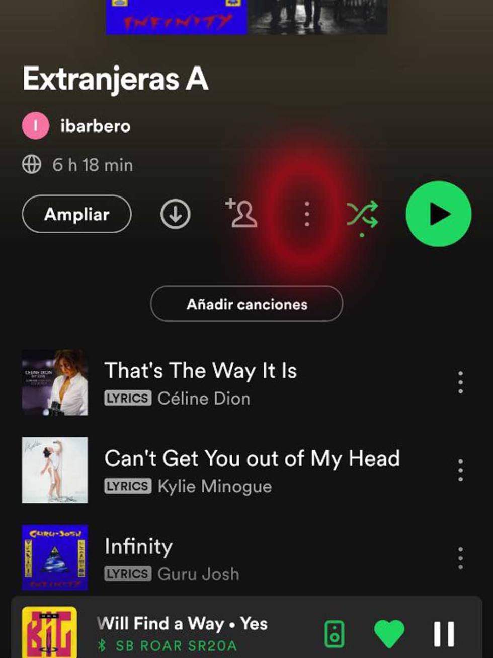 Lista en Spotify