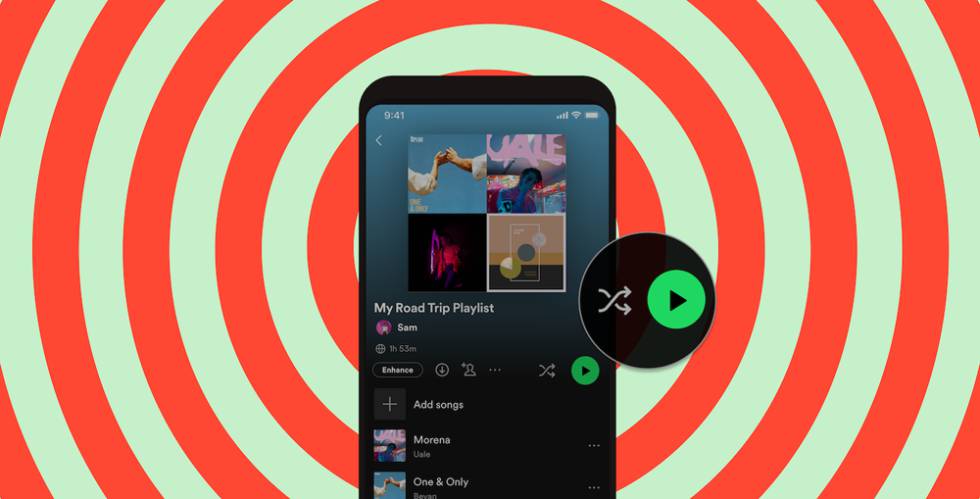 Nuevos botones de reproducción de Spotify