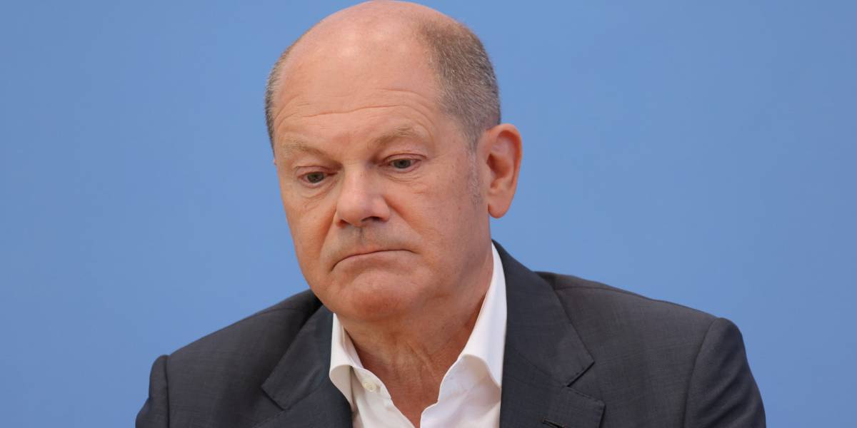 Olaf Scholz, primer ministro alemán, en una rueda de prensa el 11 de agosto.