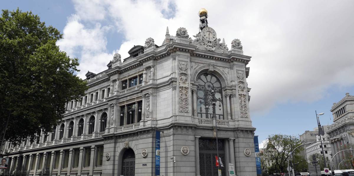 Fachada de la sede central del Banco de España en Madrid.