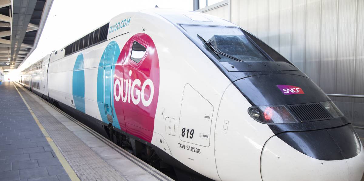 Uno de los trenes de alta velocidad de Ouigo.