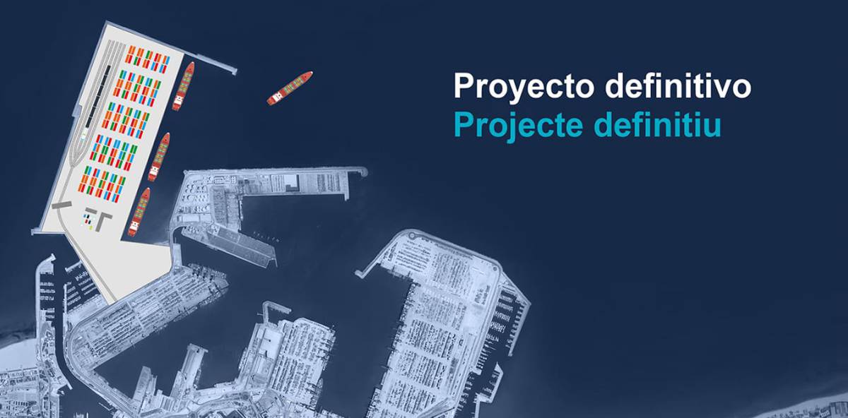 Recreación del área de la ampliación norte del Puerto de Valencia.