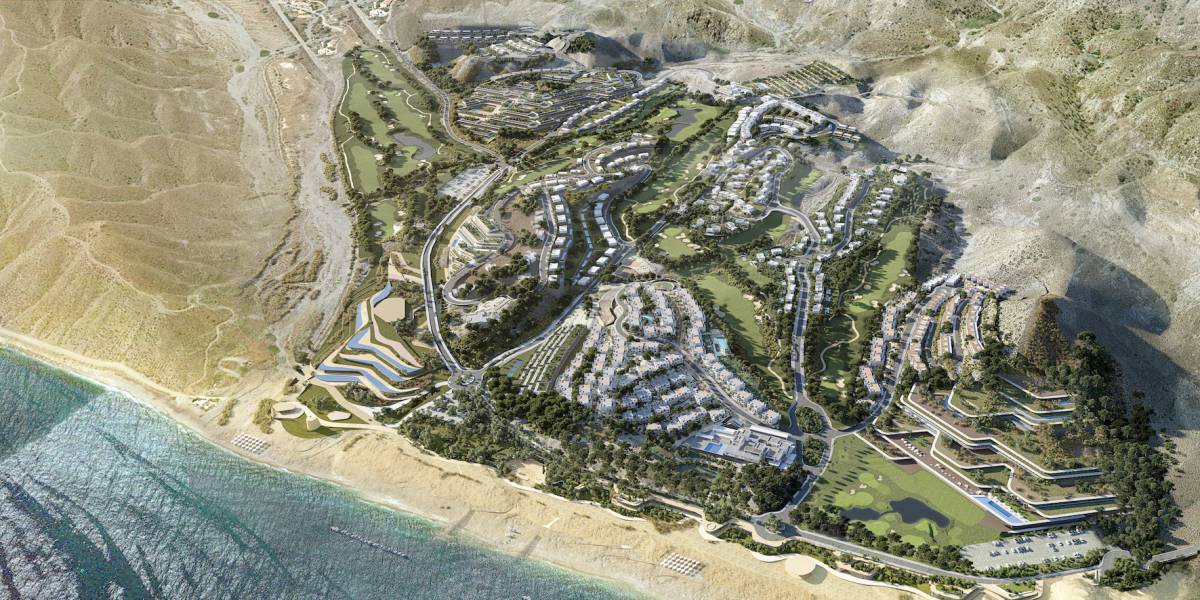 Recreación del futuro resort Macenas en Mojacar (Almería)