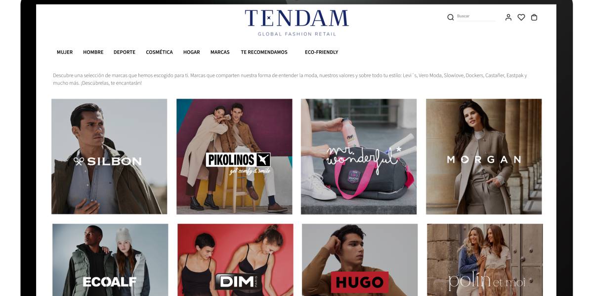 Distintas marcas dentro de la plataforma online de Tendam.