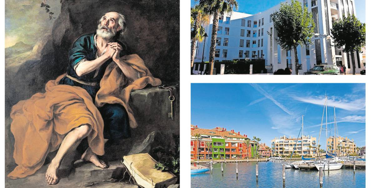 El cuadro de Murillo ‘San Pedro de los Venerables’, el hotel de la firma en Lepe y el puerto de Sotogrande.