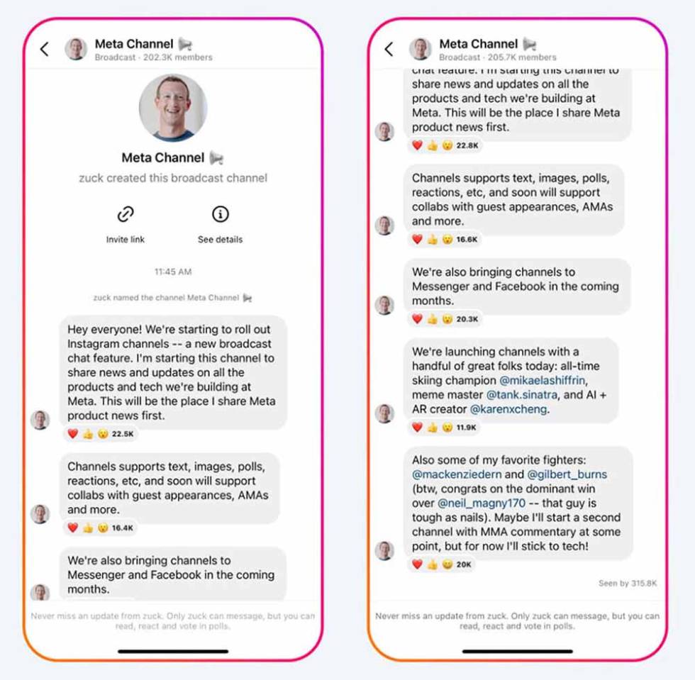 Nuevo Canal de Instagram de Mark Zuckerberg