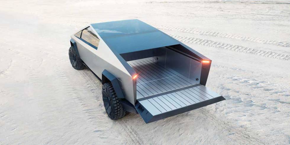Parte tarsera del Tesla Cybertruck