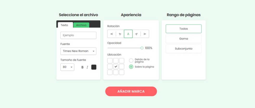 Elegir marca de agua para un PDF