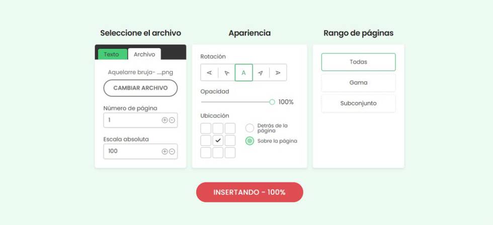 Elegir imagen como marca de agua para un PDF
