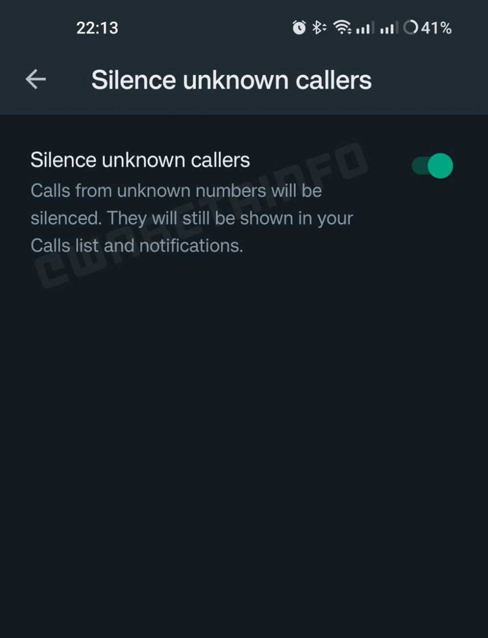 Silenciar llamadas desconocidas en WhatsApp