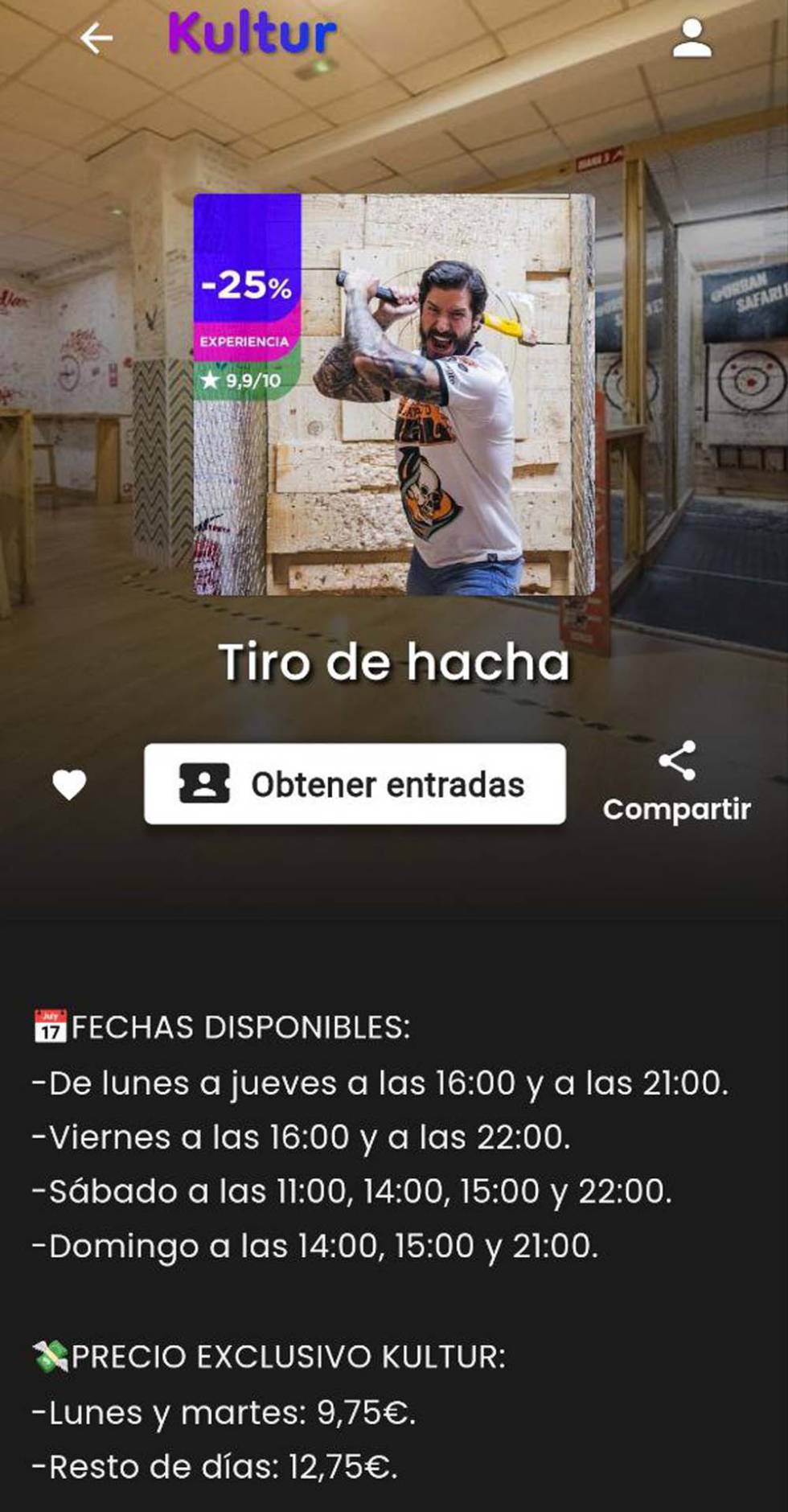 Descripción de evento en Kultur