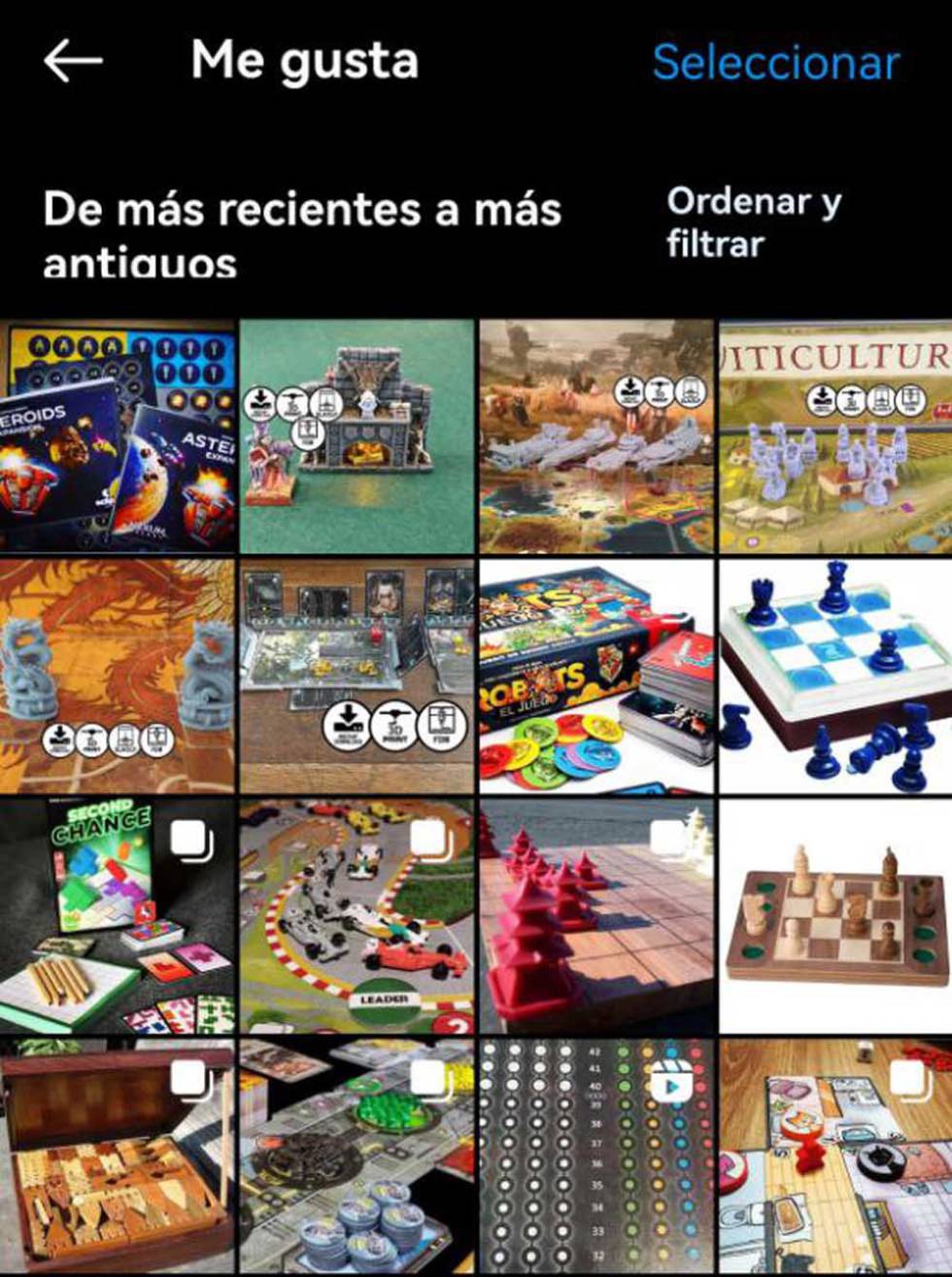 Lista de Me gusta en Instagram