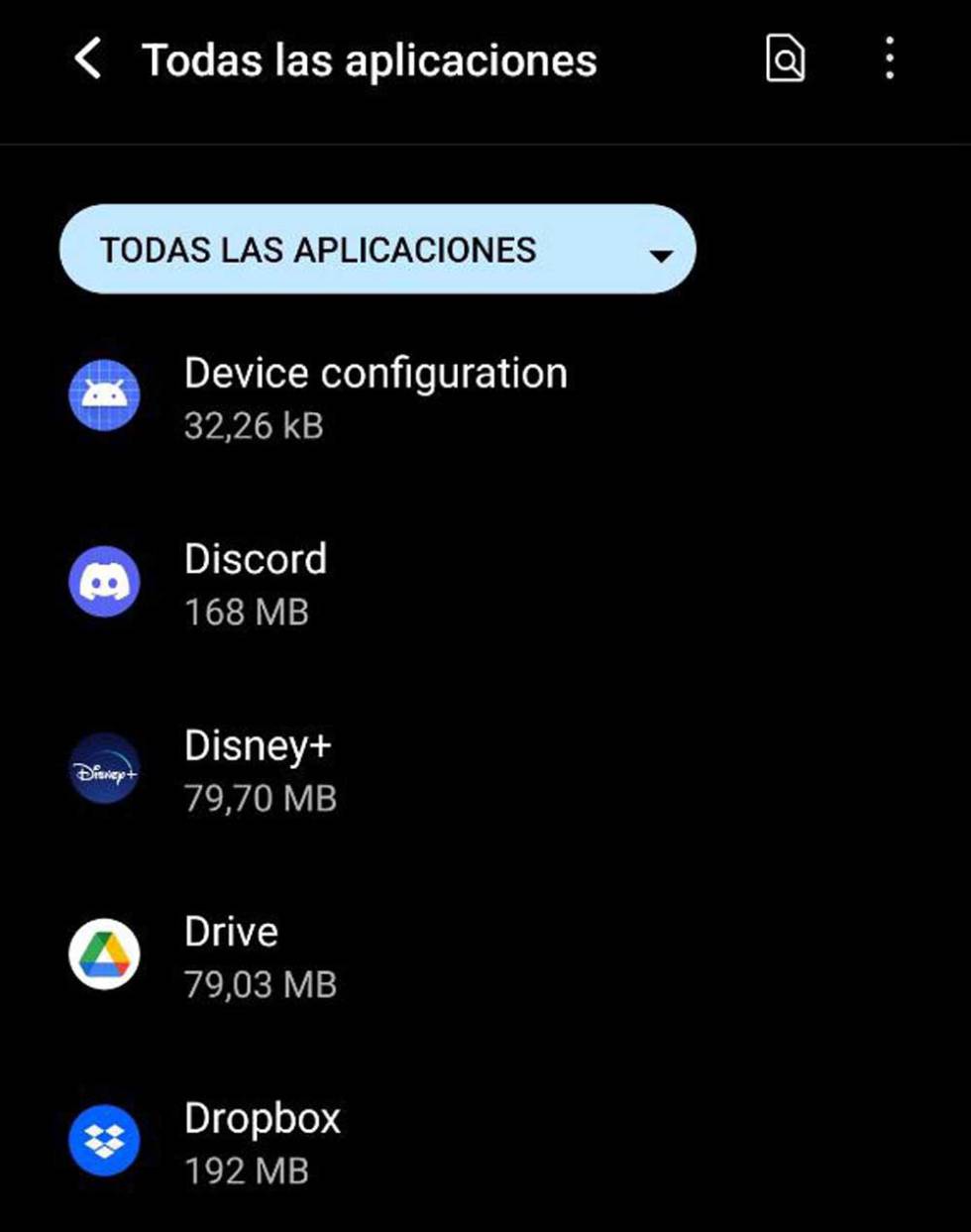 Aplicaicones en Ajsutes de Android